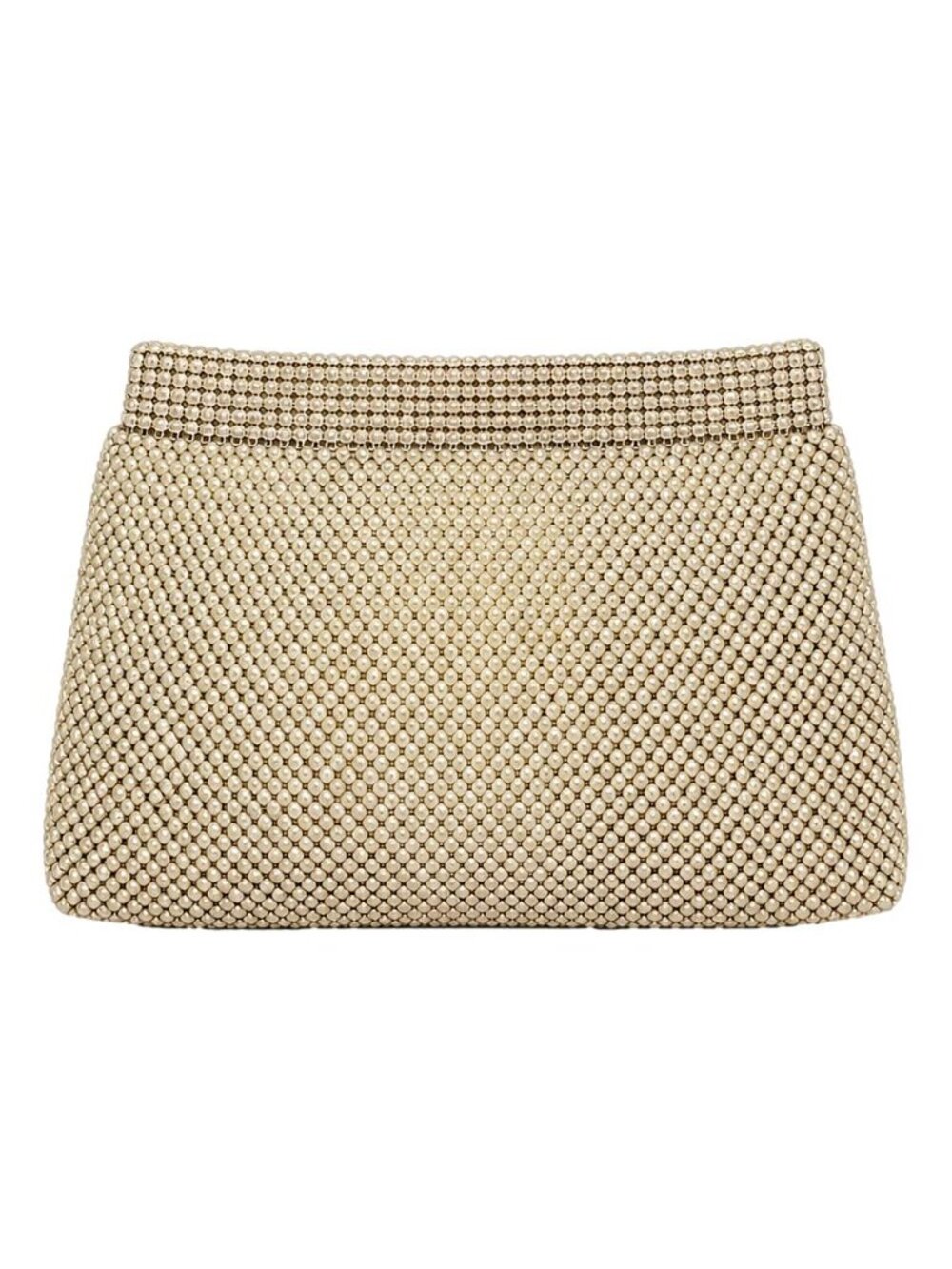 Vintage Whiting & Davis Ivory Metal Mesh Evening Clutch Purse
